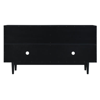 Celeste Convex Pattern Doors Sideboard Buffet - Black