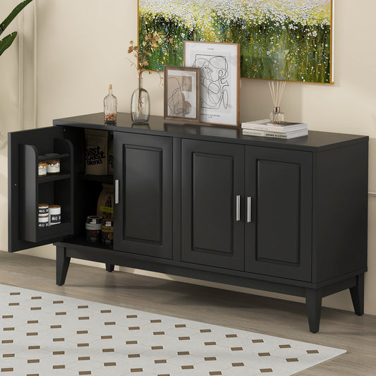 Sonia 4-Door Sideboard Buffet - Black