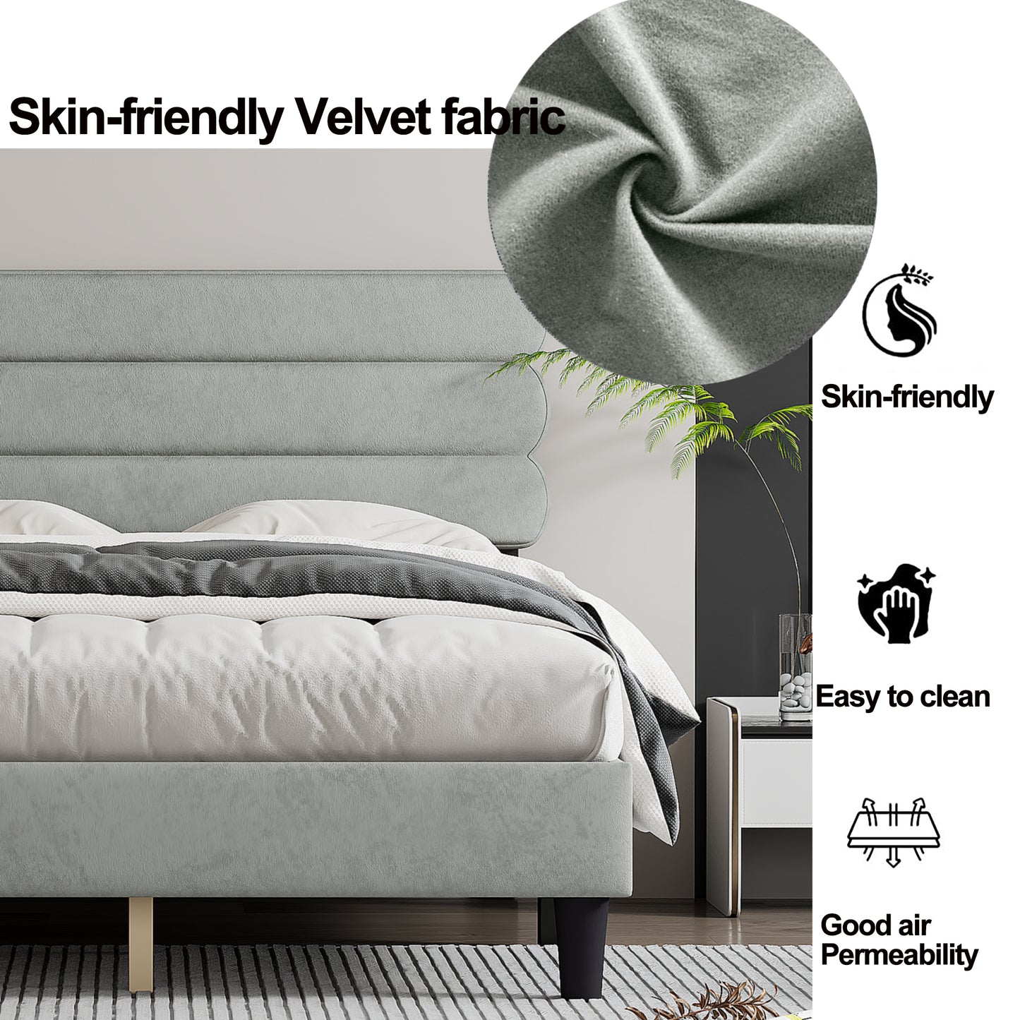 Wee Full Size Bed Frame - Light Gray