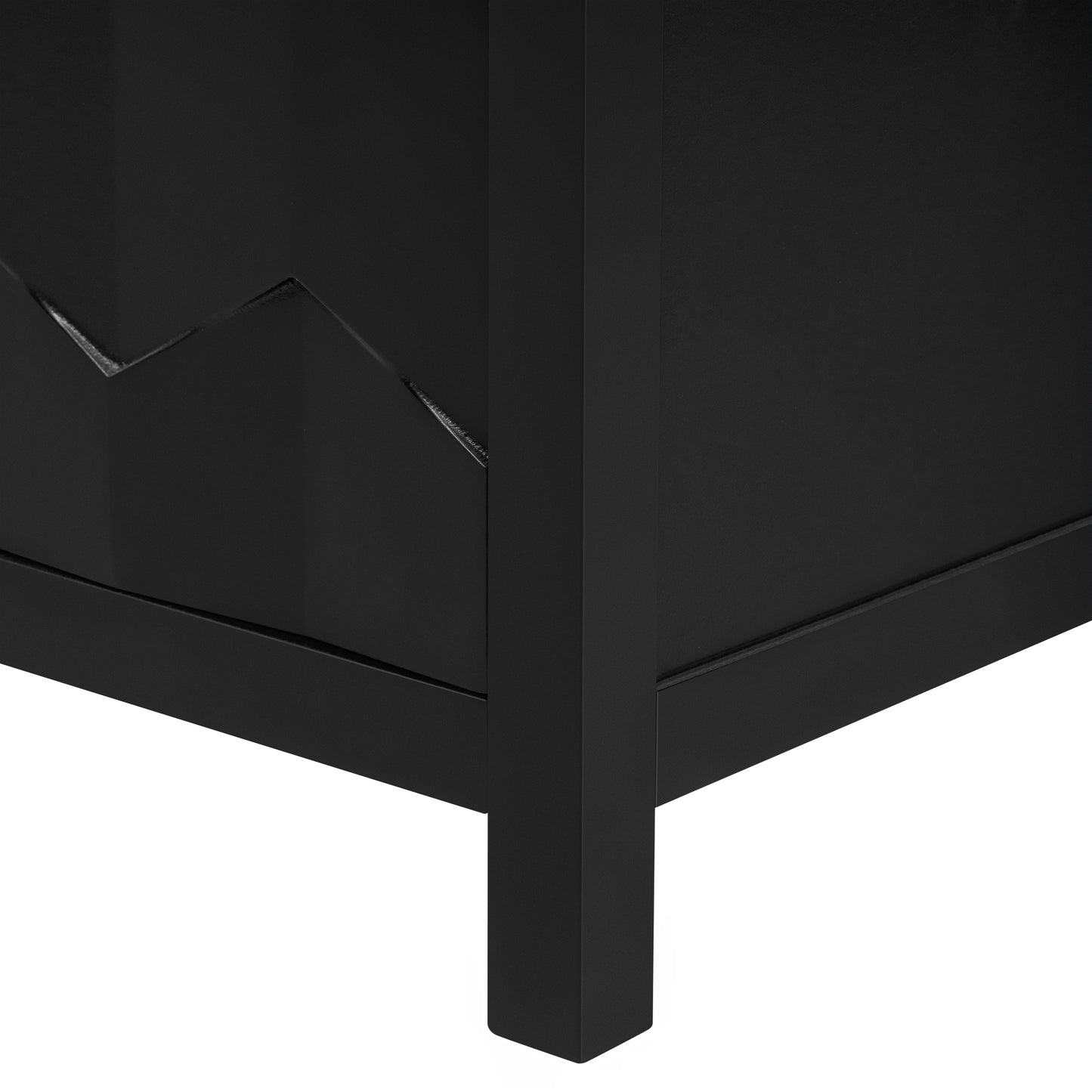 Honeycomb Patterned Doors Sideboard Buffet - Black