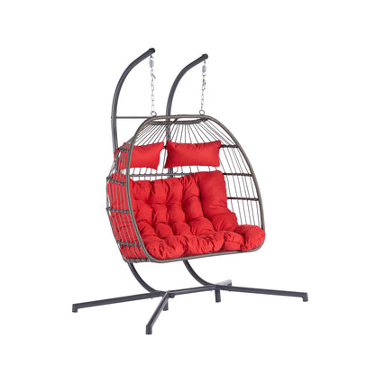 Thornton For 2 People Outdoor Rattan Hanging Chair - Red