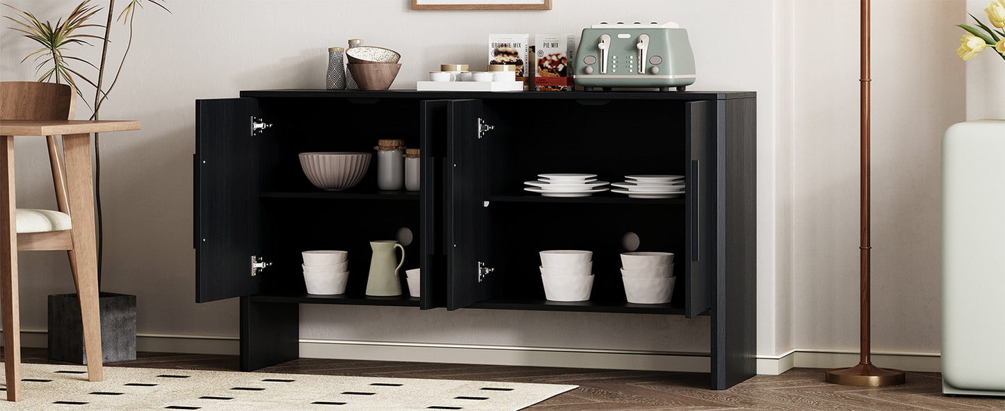 Miya Retro Sideboard Buffet - Black
