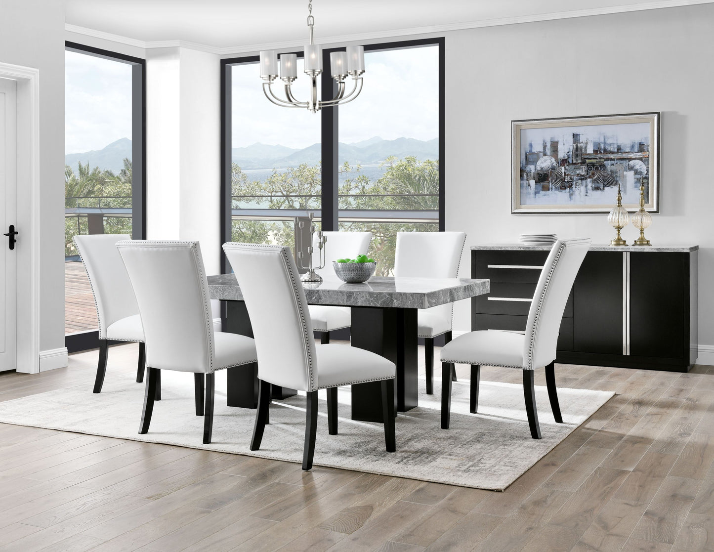 Camila White Marble Top Server