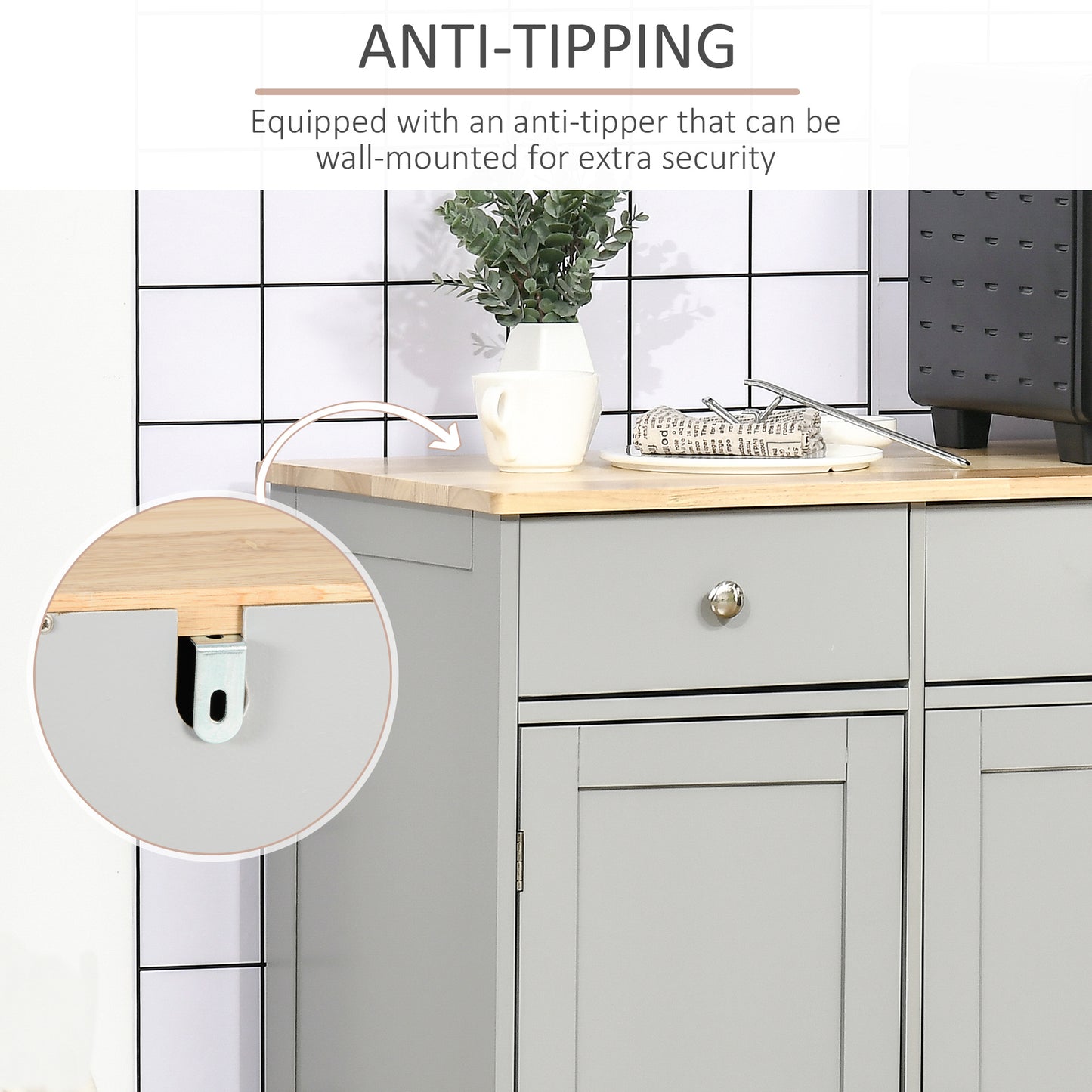 Cody Sideboard Buffet Cabinet - Gray