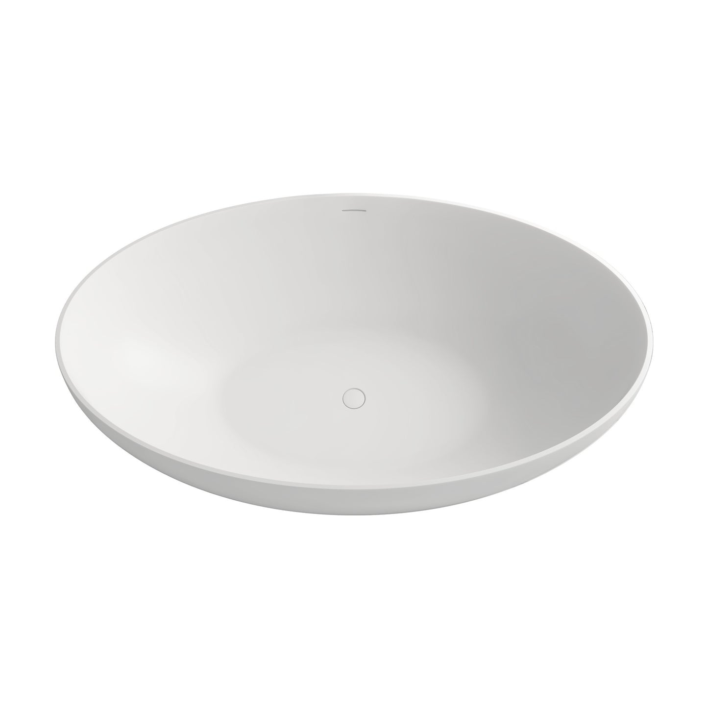 Roni 67" Solid Surface Freestanding Soaking Bathtub - Matte White