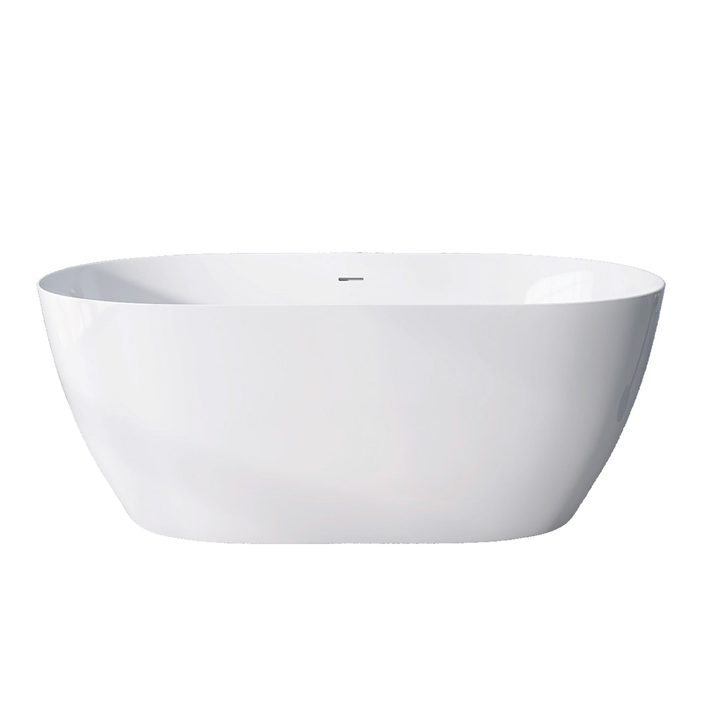 Nuvo 59" Acrylic Free Standing Oval Shape Soaking Tub - Gloss White