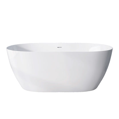 Nuvo 59" Acrylic Free Standing Oval Shape Soaking Tub - Gloss White