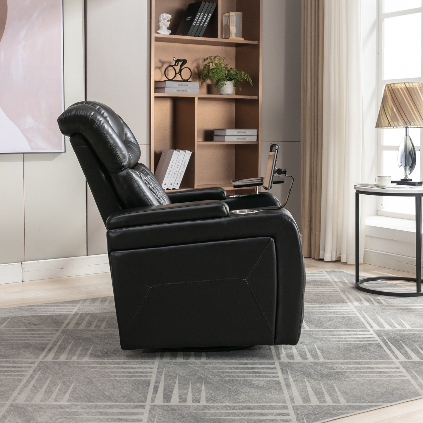 Comfort Max 270 Degree Swivel Power Recliner - Black