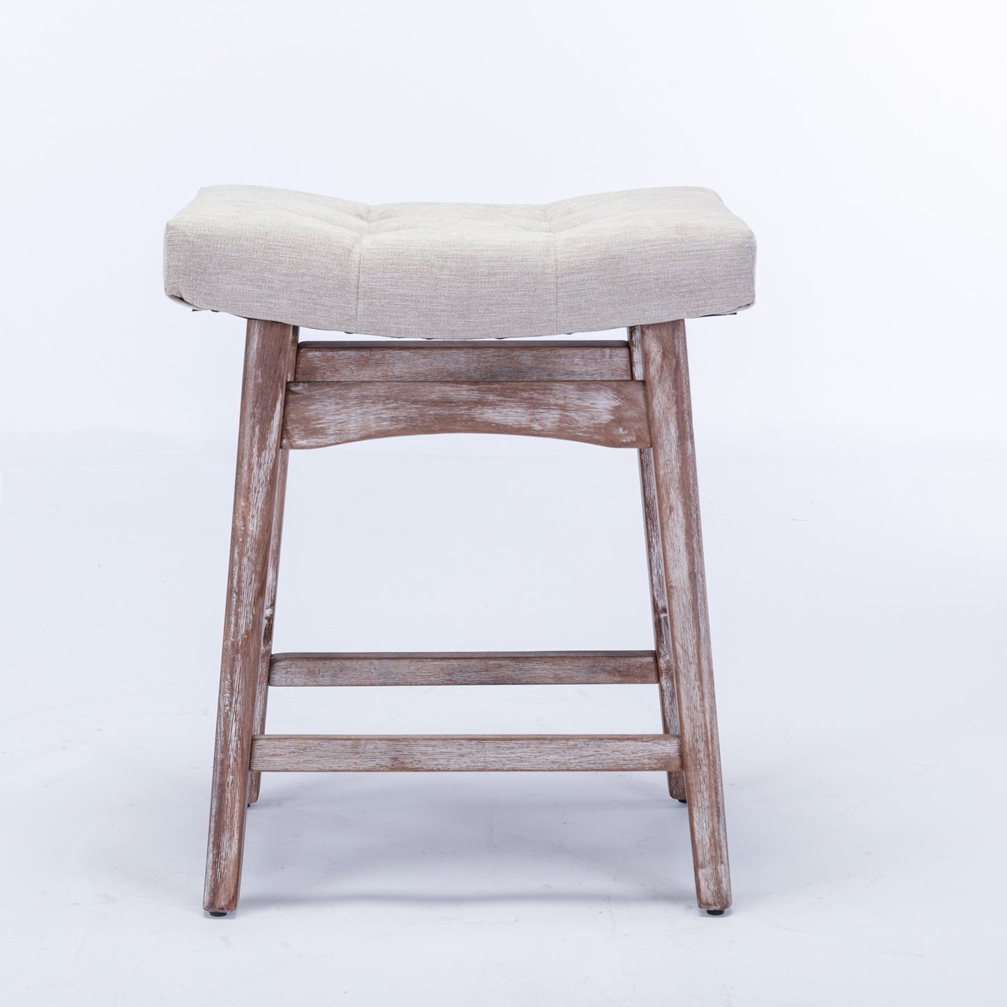 Farmhouse Counter Stools Height 25" -  Beige Set of 2