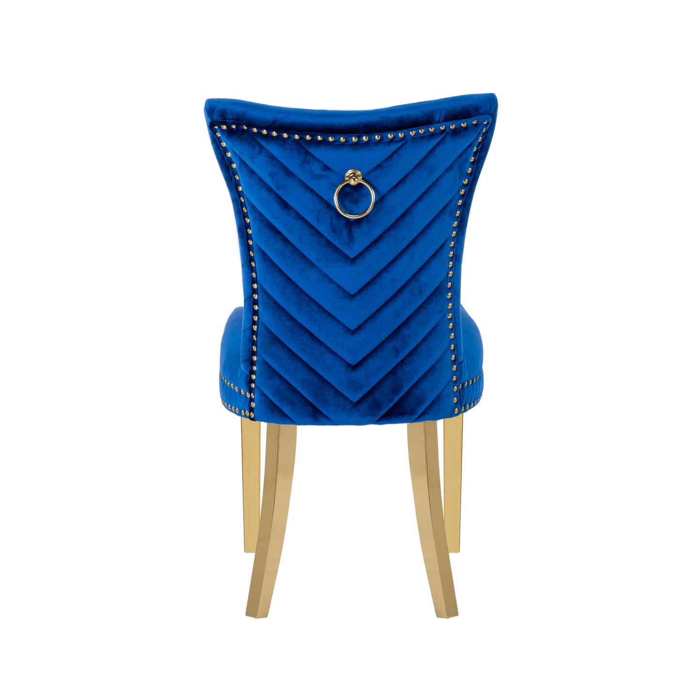 Estrada Dining Velvet Chair with Gold Leg (Set of 2) - Blue