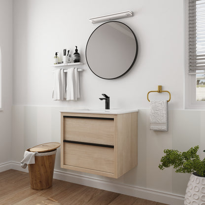 Bathroom Vanity with 2 Soft Close drawers and White Ceramic Basin