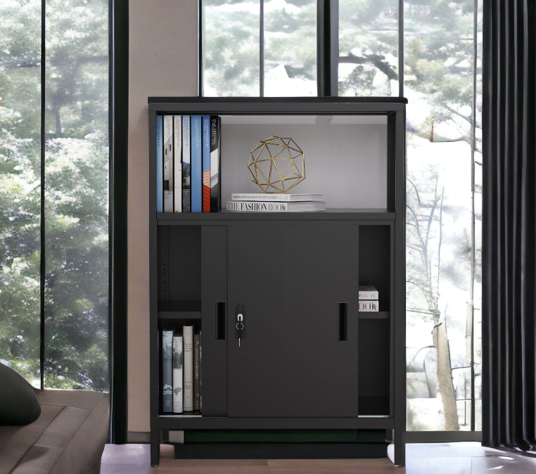 Boone Steel Storage Cabinets - Black
