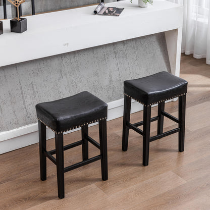 Barn Counter Height 26" Bar Stools - Black  Set of 2