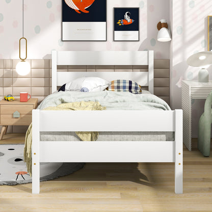 Saba Twin Size Platform Bed Frame - White