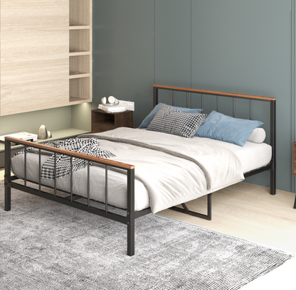 Marsh Full Size Metal Platform Bed - Black