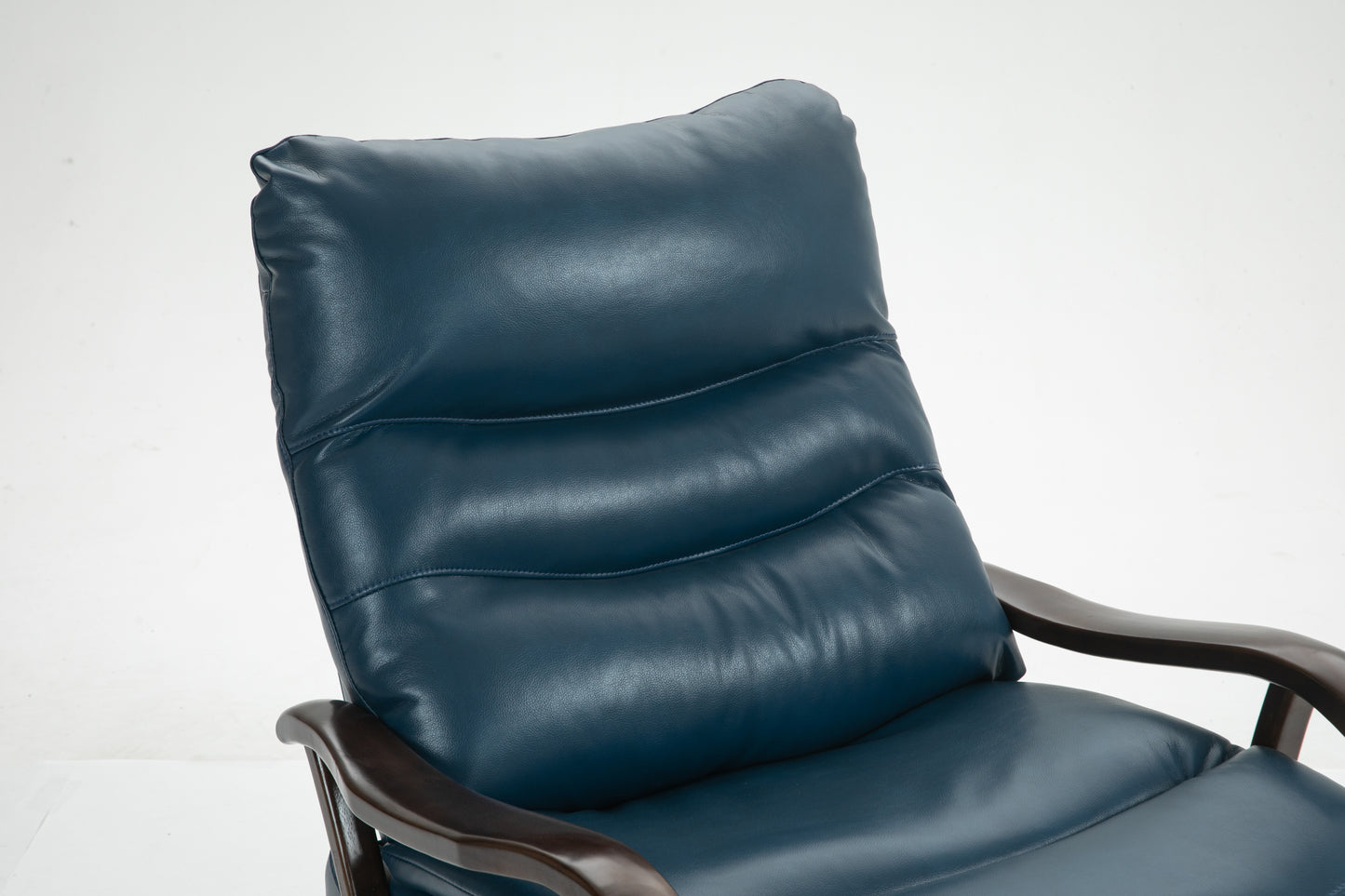 Berry Swivel Rocker Recliner Power Glider Chair with Solid Wood Armrests - Blue