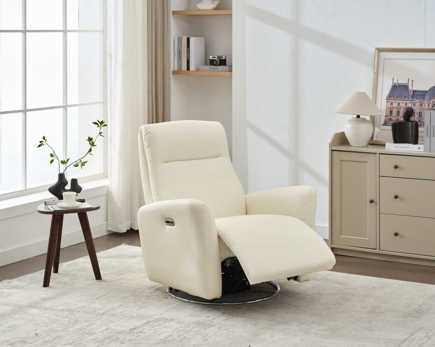 Mosley Swivel Glider Recliner Chair - White