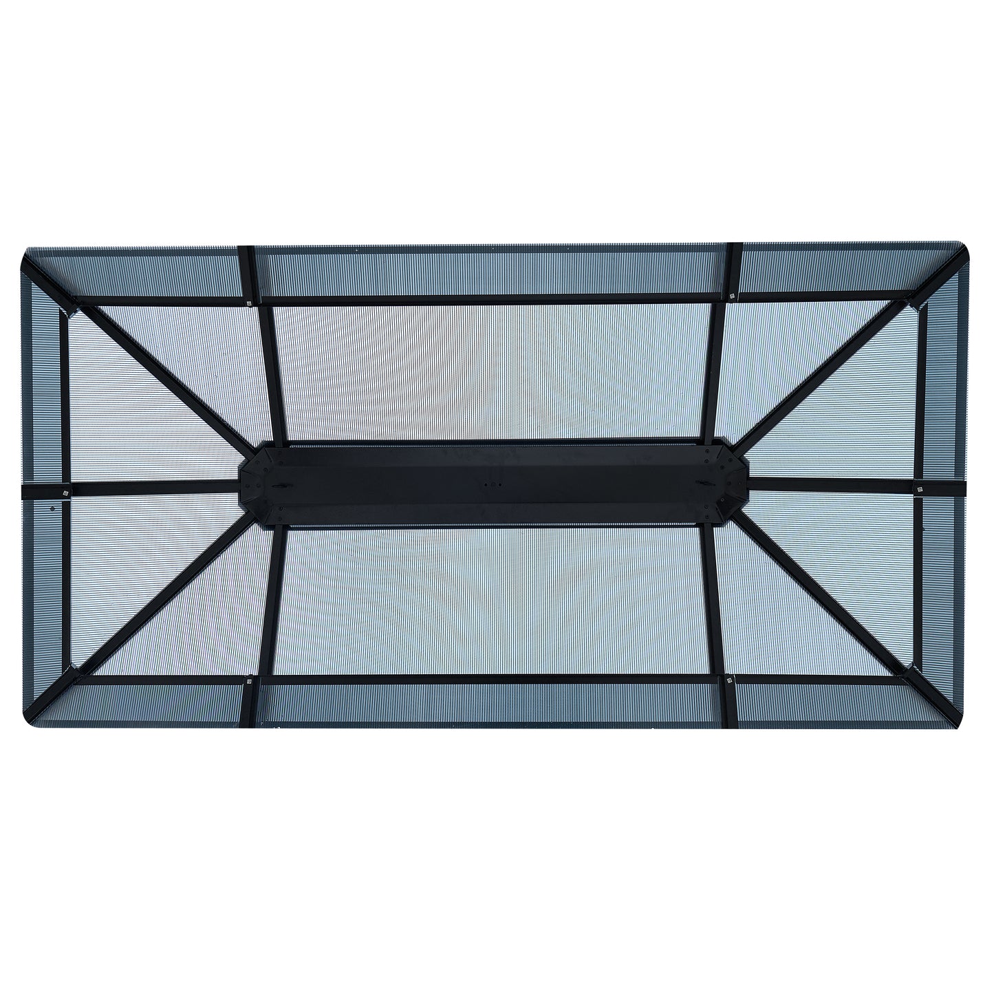 Afix 10 X 13 ft  Permanent Hardtop Gazebo Canopy - Black