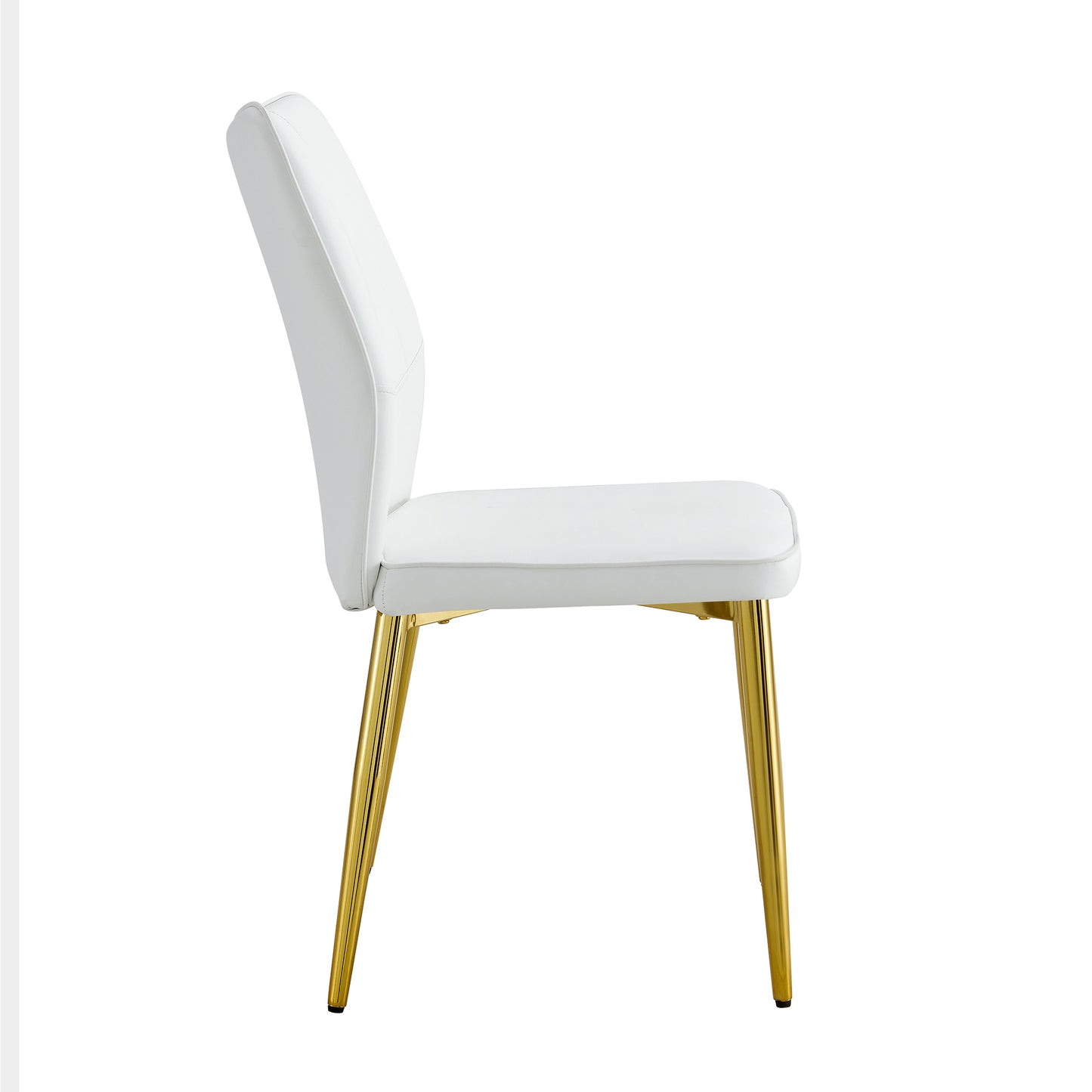 Baylor Dining Chairs with Golden Metal Leg (Set of 4) - White