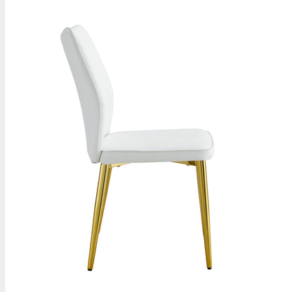Baylor Dining Chairs with Golden Metal Leg (Set of 4) - White