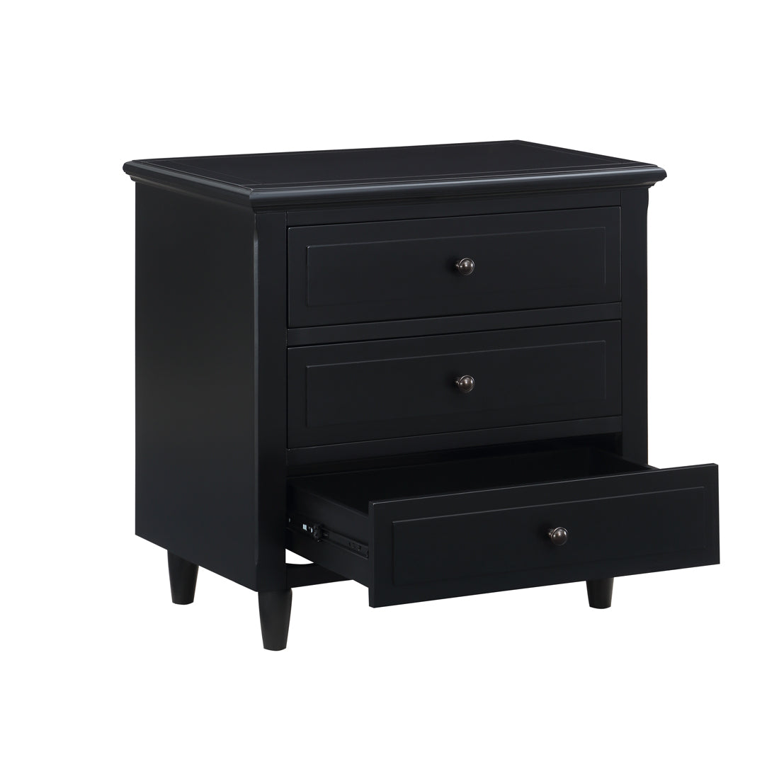 Eleni Wood Nightstand - Black