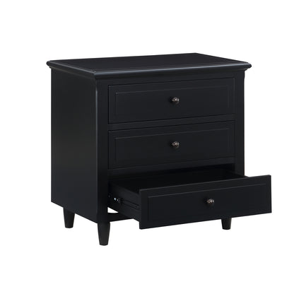 Eleni Wood Nightstand - Black