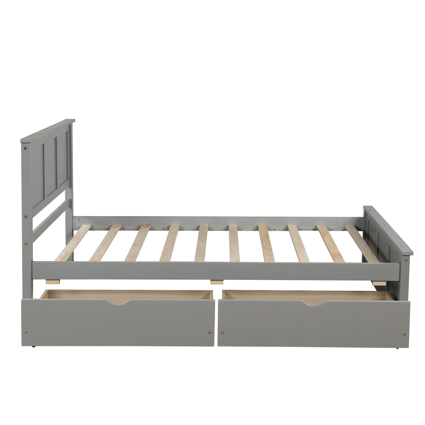 Iso Twin Size Platform Bed with 2 under-bed drawers - Gray