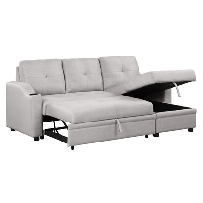Oris Padded Pull Out Sofa Bed - Gray