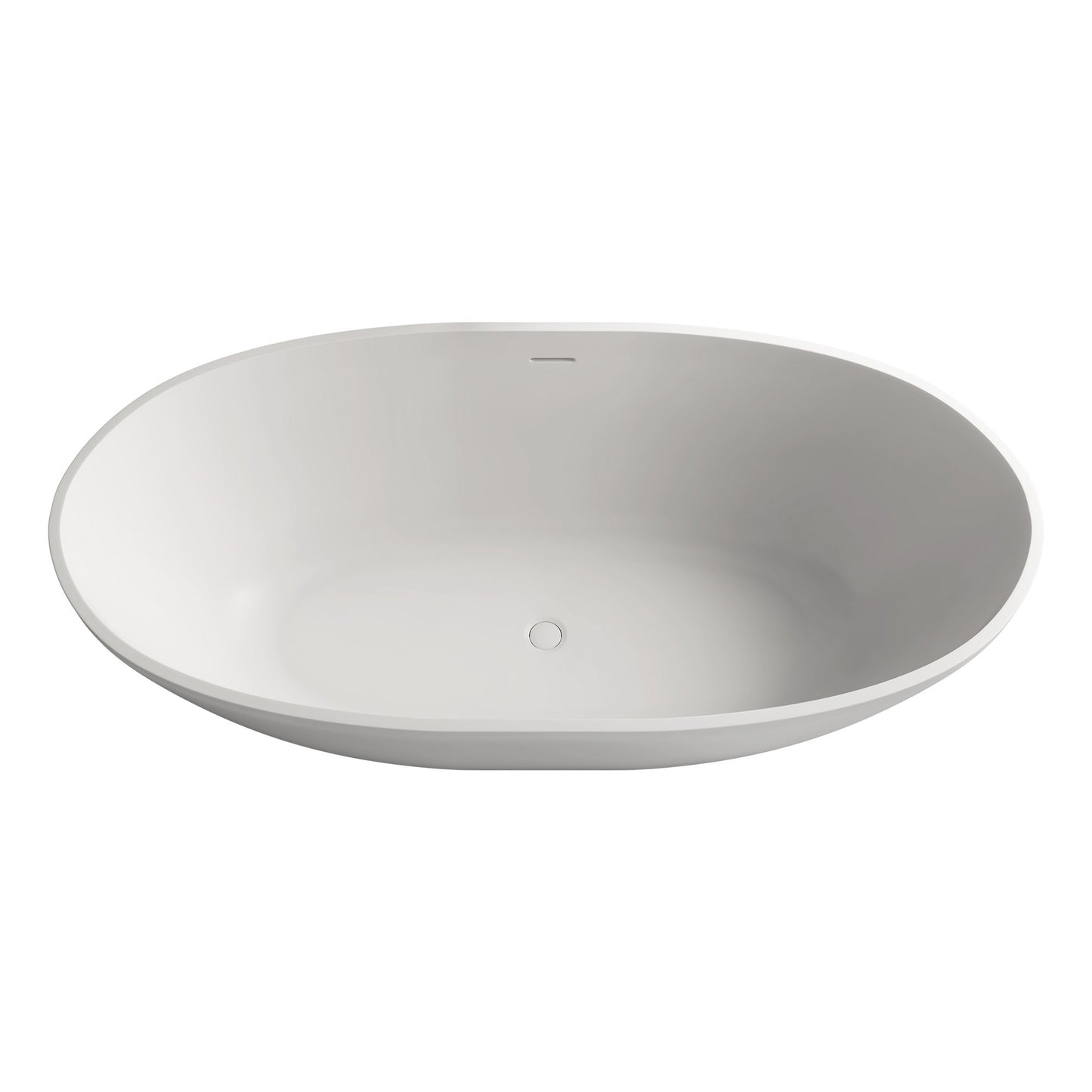 Mew 61" Solid Surface Freestanding Soaking Bathtub - Matte White