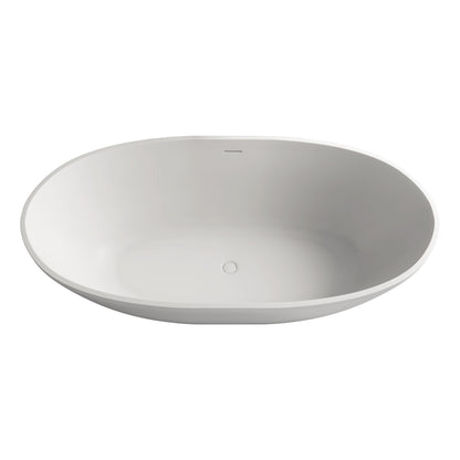Mew 61" Solid Surface Freestanding Soaking Bathtub - Matte White