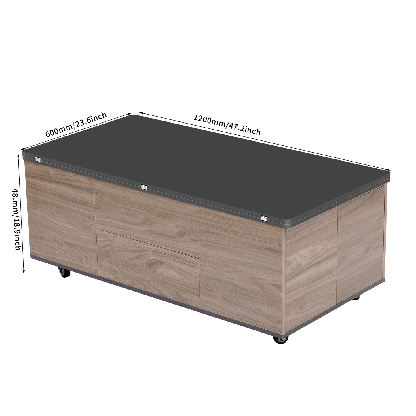 Regalia Modern Lift Top Coffee - Walnut & Black