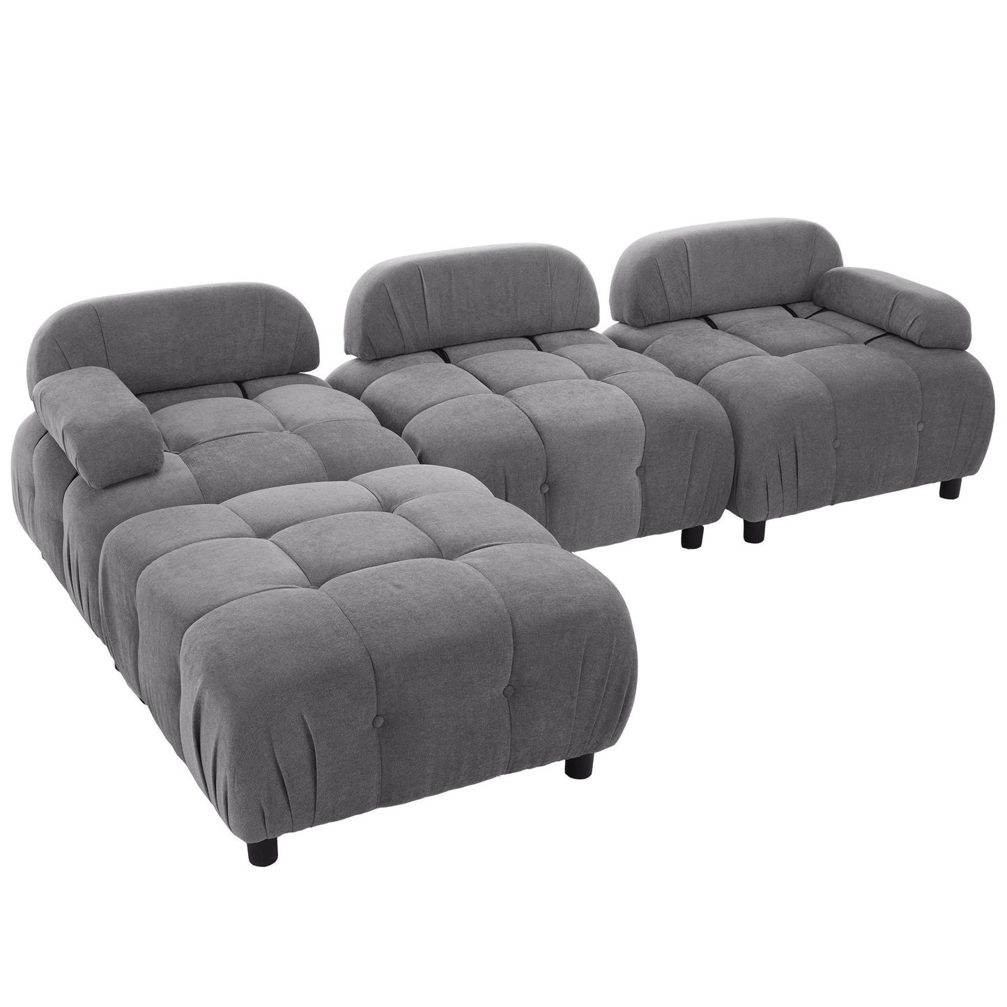 Moby Modular Convertible Sectional Sofa - Gray