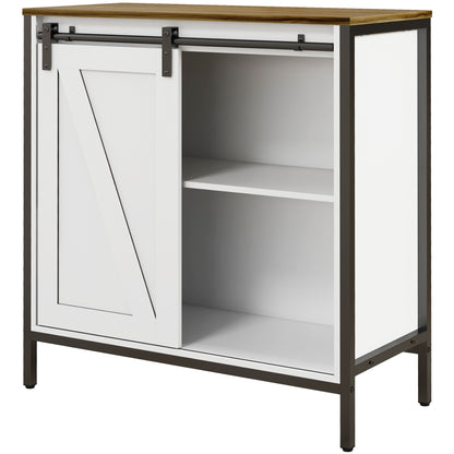 Belle Farmhouse Sideboard Buffet Cabinet - Brown+White