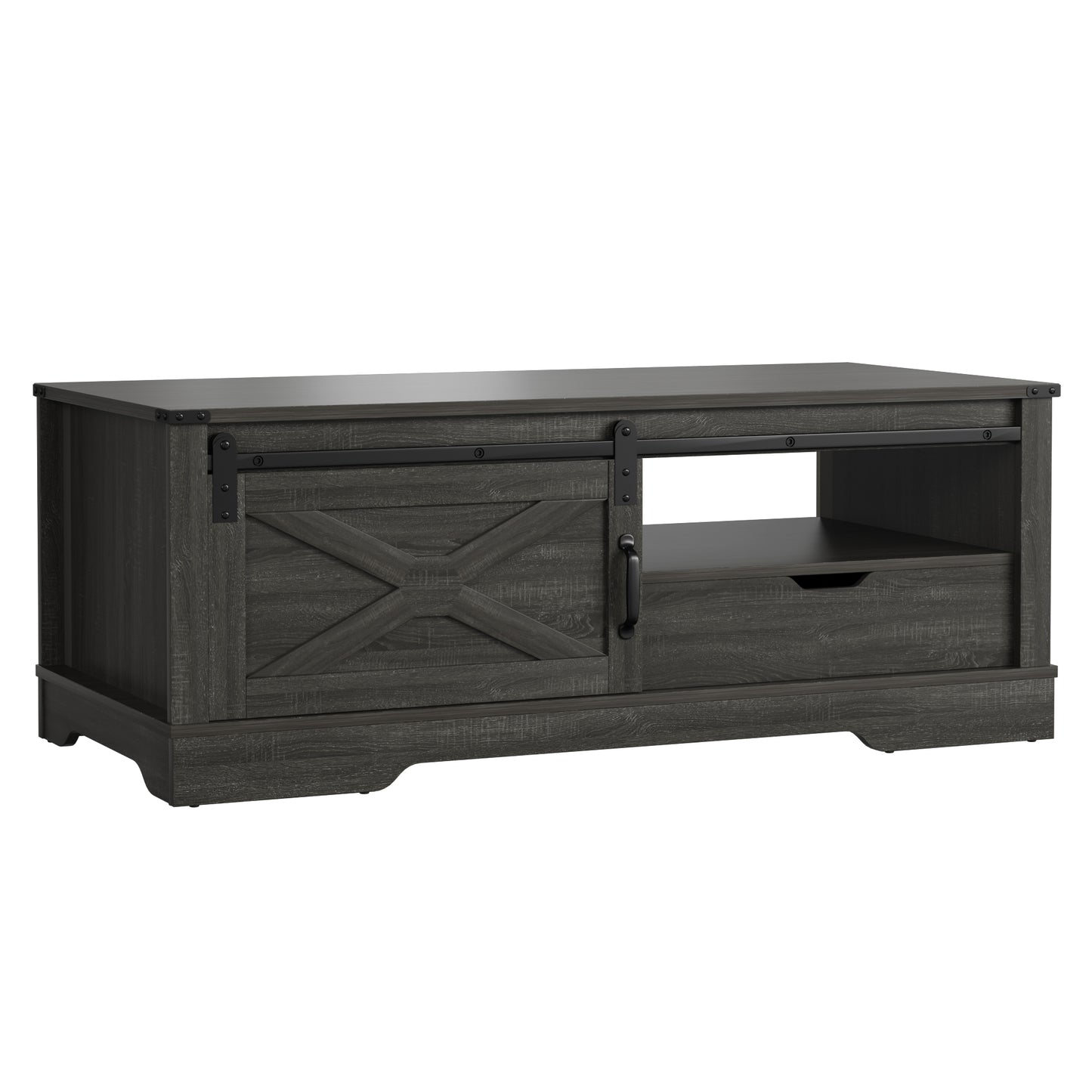 Barnwood Coffee Storage Table - Dark Gray
