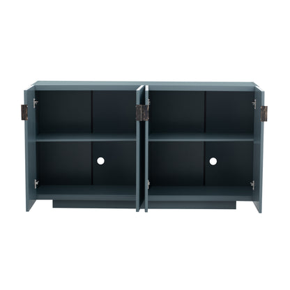 Lyons 4 Wavy Doors Ample Storage Space Sideboar - Teal
