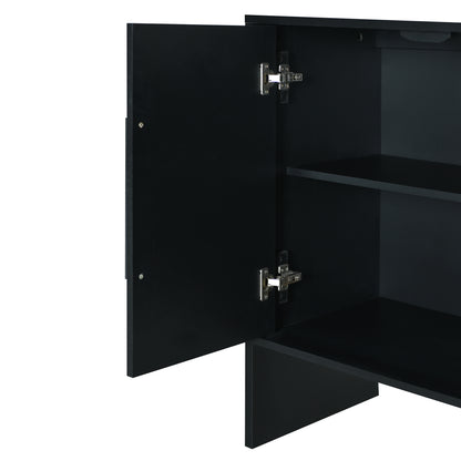 Miya Retro Sideboard Buffet - Black