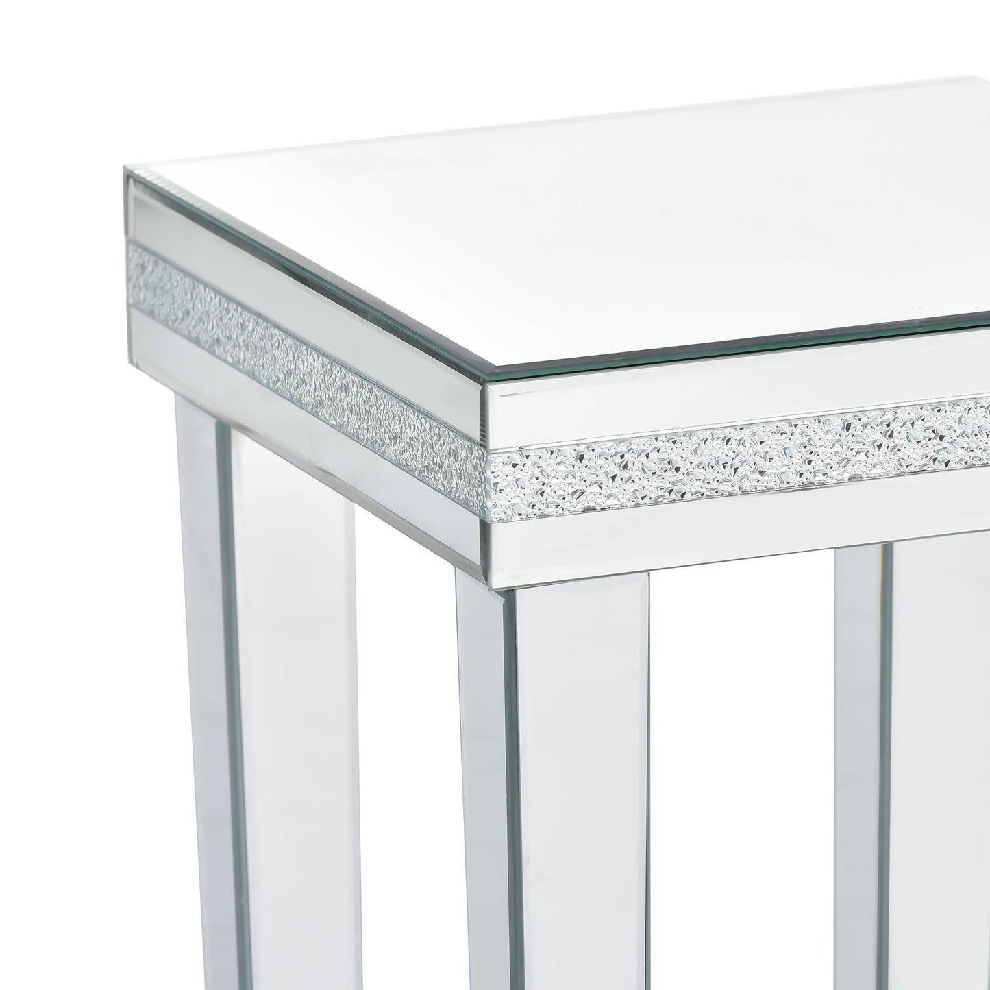 Mirrora Glass Mirrored Coffee Table Set of 3