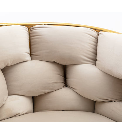 Luna Luxury Modern Velvet Chair - Beige