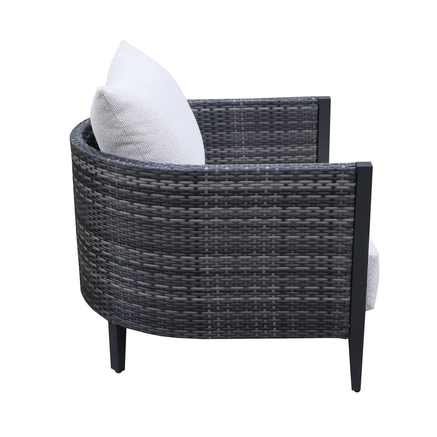 Gabar Outdoor Wicker Sofa Chair with Cushion (Set of 2)
