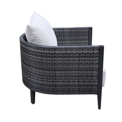 Gabar Outdoor Wicker Sofa Chair with Cushion (Set of 2)