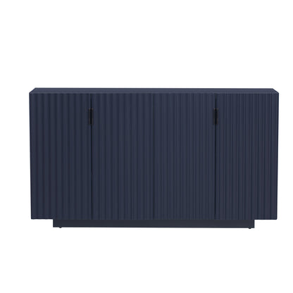 Lyons 4 Wavy Doors Ample Storage Space Sideboar - Navy Blue