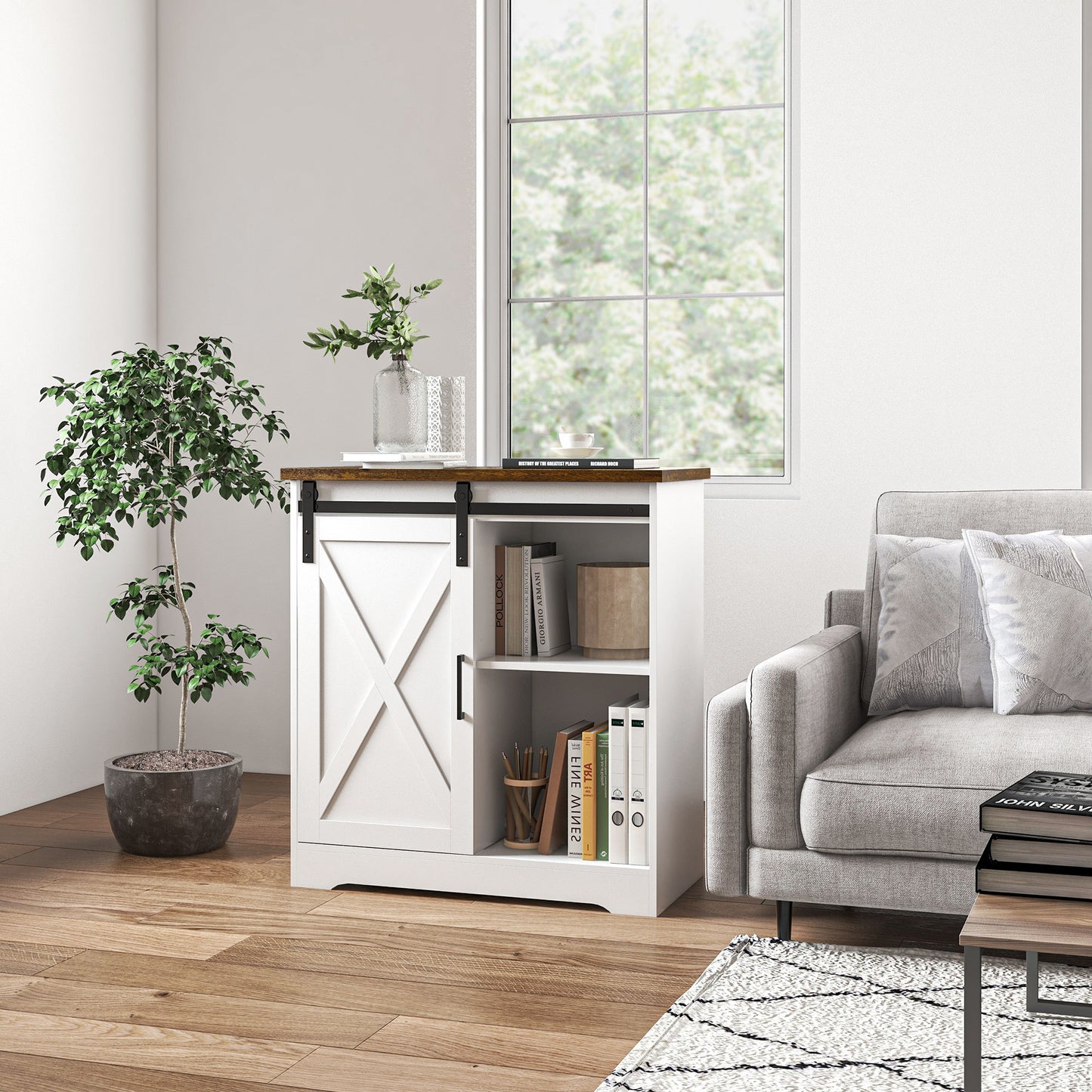 Arredo Farmhouse Sideboard Buffet - White