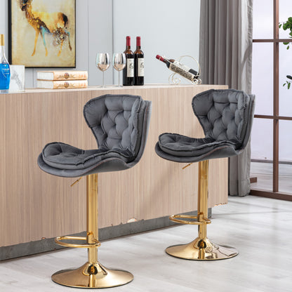 Layer Luxe Bar Stools - Gray Set of 2
