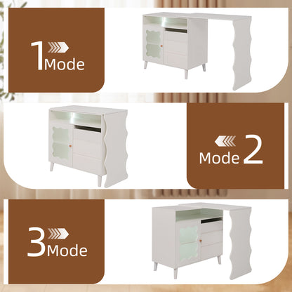 Pippa L-Shaped Modern Farmhouse Sideboard Buffet