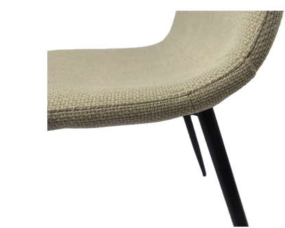 Ona Suedette Dining Chairs with Black Metal Leg (Set of 2) - Beige