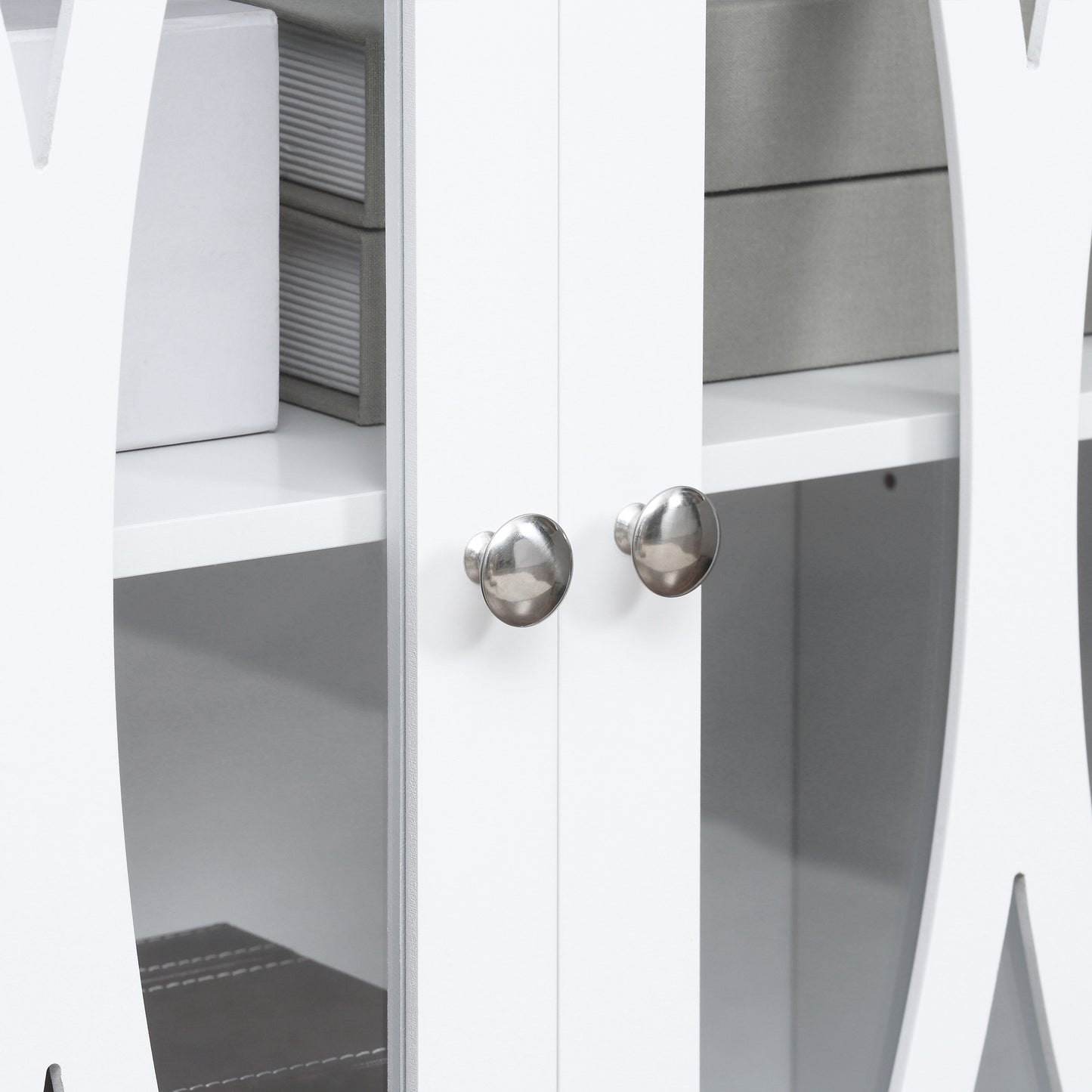 Arc Pattern Sideboard Buffet - White