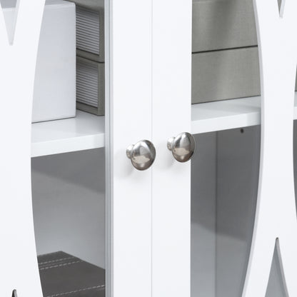 Arc Pattern Sideboard Buffet - White