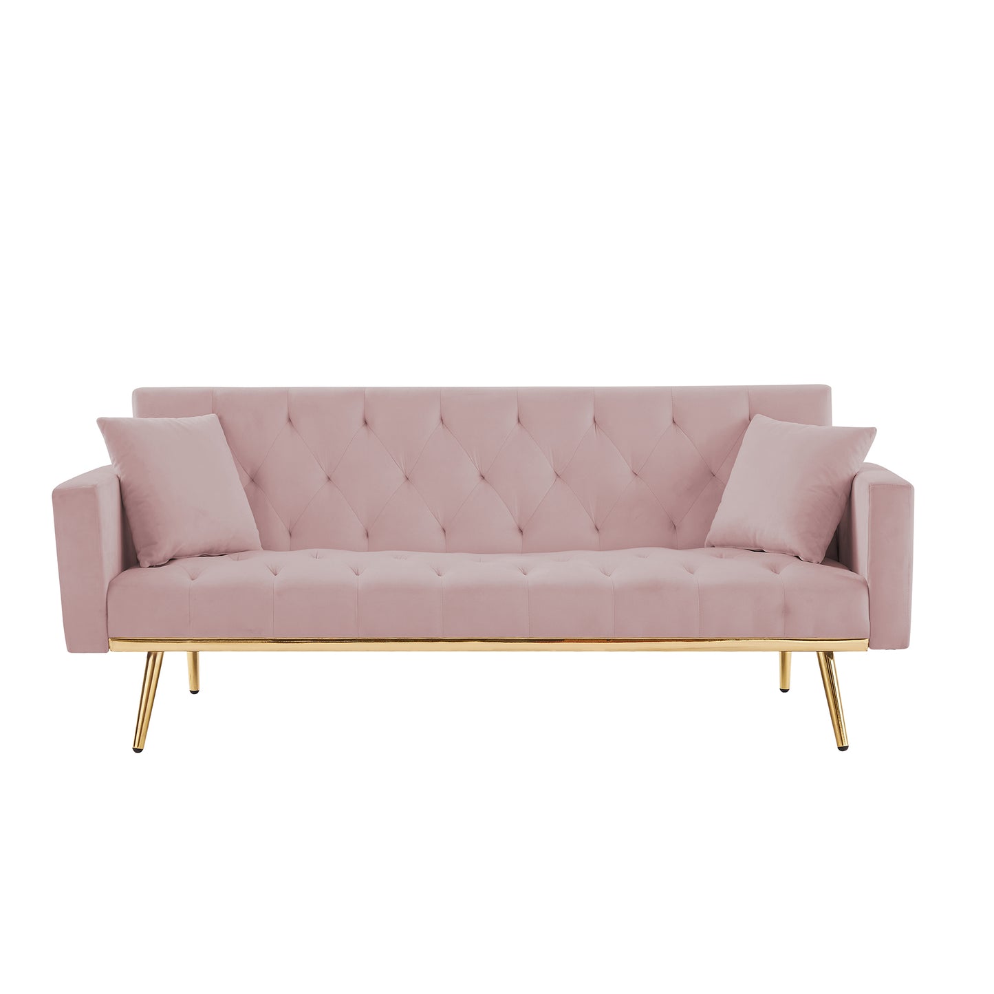 I-U Convertible Folding Futon Sofa Bed - Pink