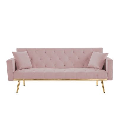 I-U Convertible Folding Futon Sofa Bed - Pink