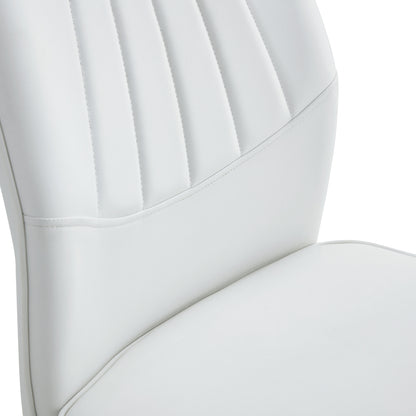 Baylor Dining Chairs with Golden Metal Leg (Set of 4) - White
